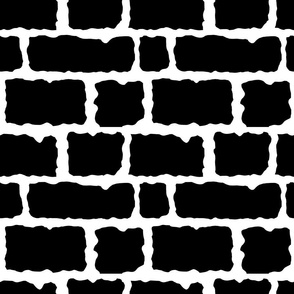 Brick and Mortar Wall Construction Black 