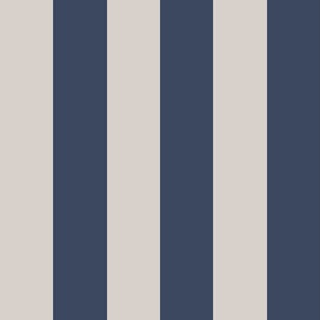 3 inch wide_Awning Stripes in eggshell white and navy blue