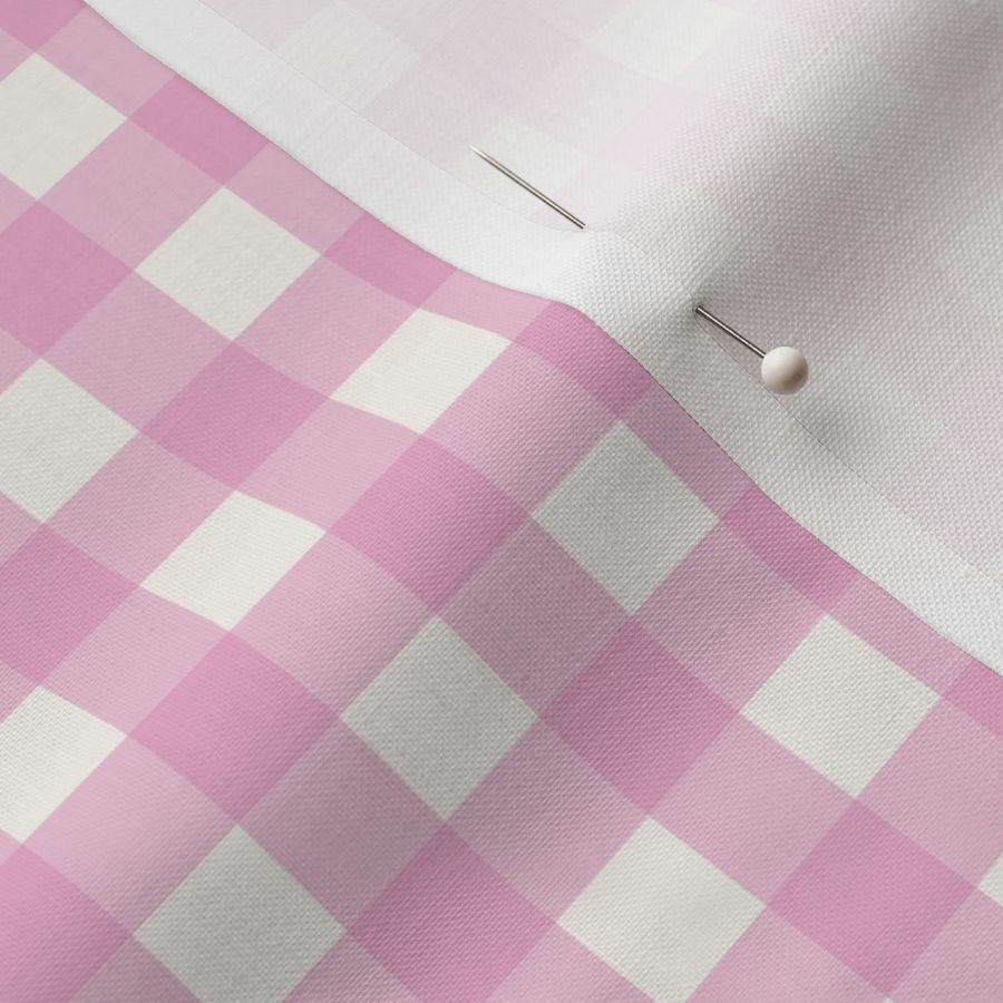 small gingham plaid check one half inch mag pink