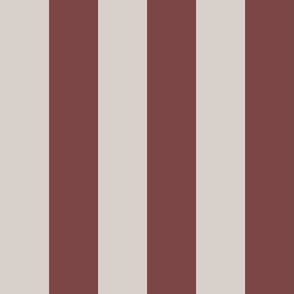 3 inch wide_Awning Stripes in eggshell white and burgandy red