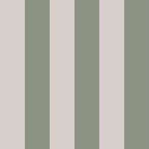 3 inch wide_Awning Stripes in eggshell white and sage green