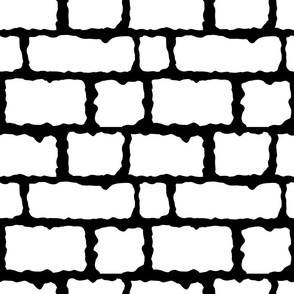 Brick and Mortar Construction Black White 