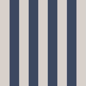 2 inch wide_Awning Stripes in eggshell white and navy blue