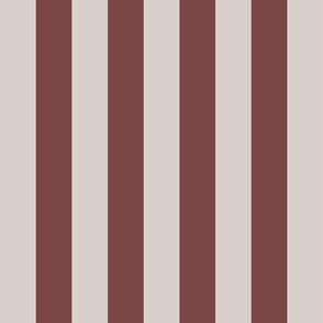 2 inch wide_Awning Stripes in eggshell white and burgandy red