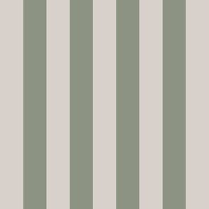 2 inch wide_Awning Stripes in eggshell white and sage green 