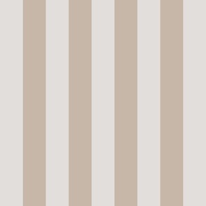 2 inch wide_Awning Stripes in eggshell white and tan brown