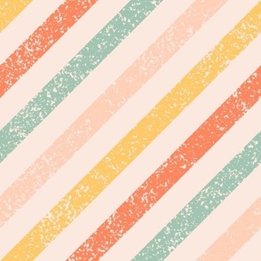 Textured Diagonal Stripes - Rhythm of the Tides - Stripe, Pink, Blush, Yellow, Coral, Teal, Blue, Sunshine