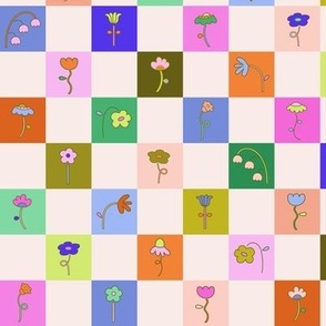 Floral Doodle Checkers