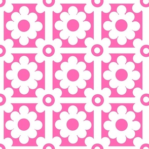 Pink Floral Geometric Tile 