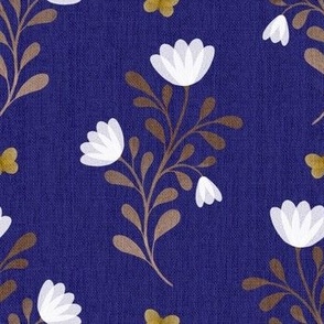 Paper Petals and Butterflies — Navy Blue