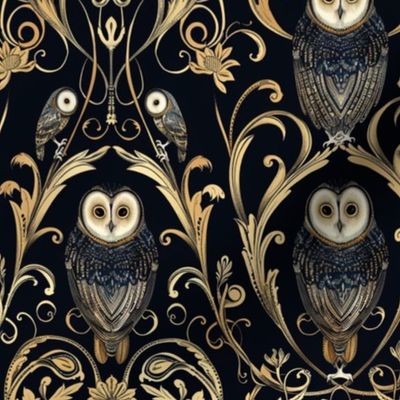 art deco owls