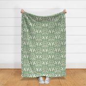 welcome home with loving birds wallpaper - sage green - medium scale