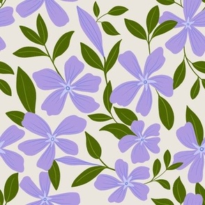 Periwinkle pretty floral lilac purple lime green