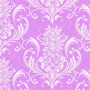  pineapple damask - lilac and pale lilac