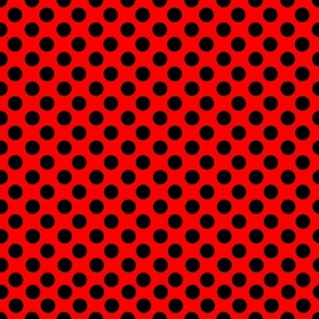 Smaller Ladybug Dots Black on Red