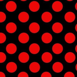 Bigger Ladybug Dots Red on Black