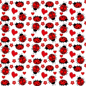 Smaller Red Ladybugs and Hearts