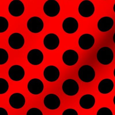 Bigger Ladybug Dots Black on Red