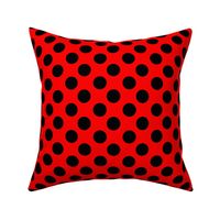 Bigger Ladybug Dots Black on Red