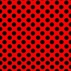 Bigger Ladybug Dots Black on Red