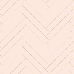 chevron / herringbone, light blush pink-peach, with elegant distressed gold lines,-long  (s)
