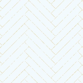 chevron / herringbone, light baby blue with elegant distressed gold lines in nautical beech housestyle-long  (s)