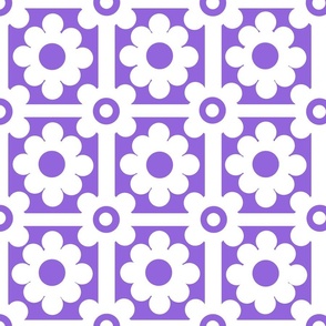 Purple Floral Geometric Tile 