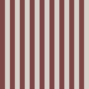 1 inch wide_Awning Stripes in eggshell white and burgandy red