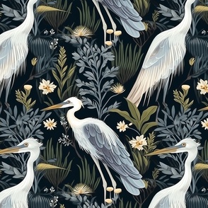 Serenity in Feathers: The Heron's Botanical Realm