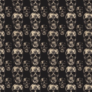 Gothic Reverie: Vintage Skull Illustration Pattern"