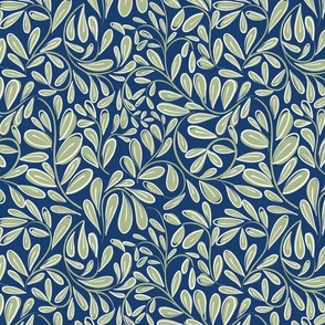 Modern Leaves Small Scale Navy
