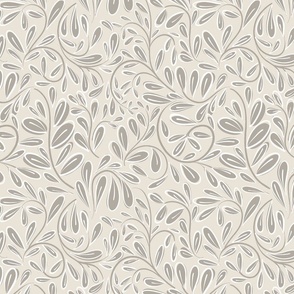 Modern Leaves Small Scale Taupe
