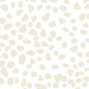 Large Beige White Animal Print / Dots Spots