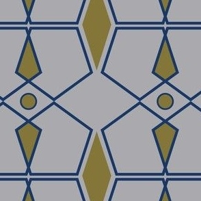 Art deco /  geometric / gold / silver / blue