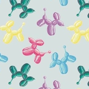 Balloon dog party in blue