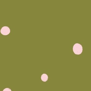 Groovy Floral Olive with Pink Speckles