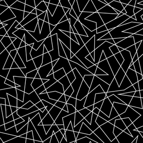 Abstract Geometric Angles - White on Black