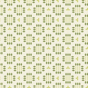 Small-leaf and dot block in green