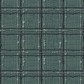 Tweedy Knotted Strings Plaid (Large) - Hale Navy and Ebony King Black on Jack Pine and Tarrytown Green  (TBS232)