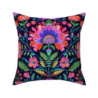 Jumbo Enchanted Bloom Nightfall: Vivid Botanical Tapestry