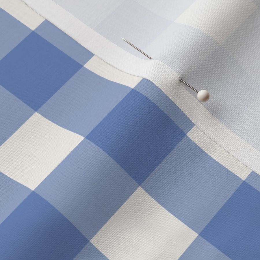 Large gingham plaid check one inch mag blue