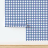 Large gingham plaid check one inch mag blue