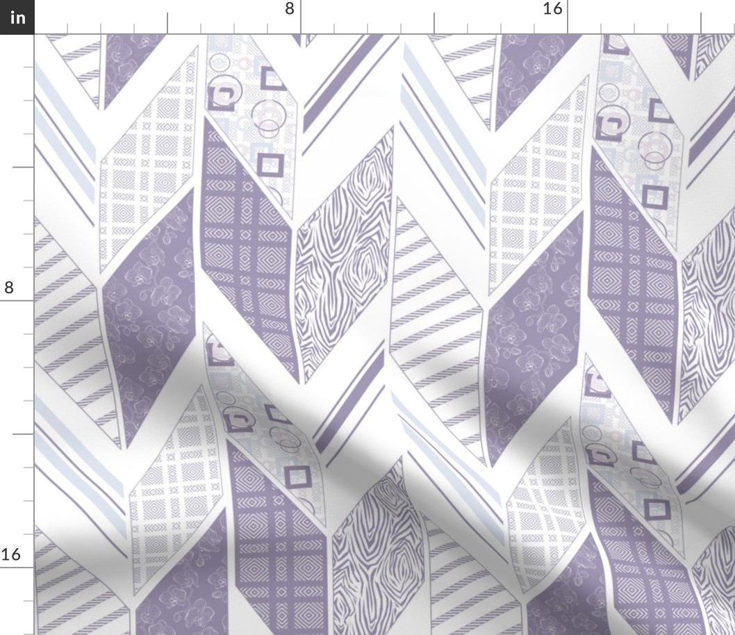 Lilac Gray Geometric Patchwork Pattern for Home Decor Wallpaper