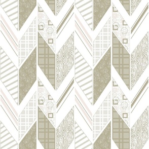 light olive with white geometric patchwork pattern for home decor 