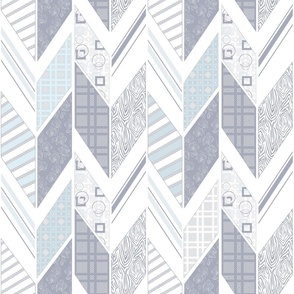 gray light blue white geometric patchwork pattern for wallpaper and home decor