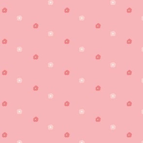 Pink on Pink Tiny Flower Polka Dots