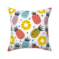 Fruit Salad - Fun + Funky Tossed Pineapples - on White