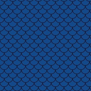 Fish scale pattern-minimalism-symmetry-black, sapphire blue