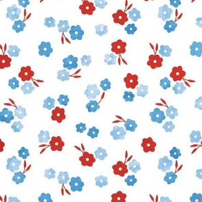 4th of July - Red White and Blue Flowers - Small