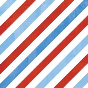 4th of July Celebrations - Red White and Blue Diagonal Stripes